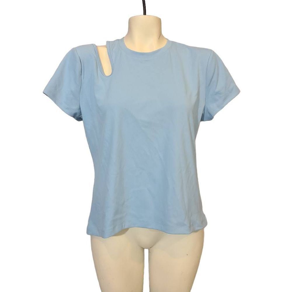 Nine West Blue Cut Out Active Top Size Large